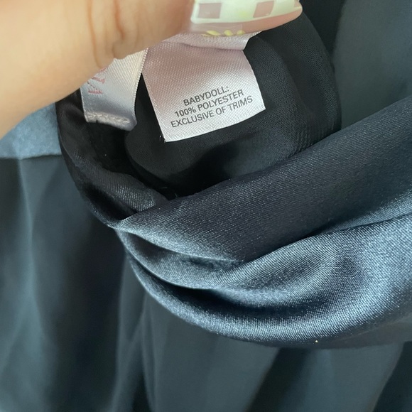 Victoria's Secret Black Sheer Satin and Lace Halter Babydoll Size Large - Picture 11 of 12